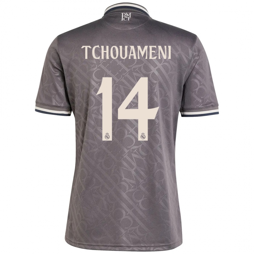 Kinder Aurelien Tchouameni #14 Anthrazit Ausweichtrikot Trikot 2024/25 T-Shirt