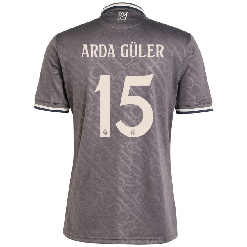 Kinder Arda Güler #15 Anthrazit Ausweichtrikot Trikot 2024/25 T-Shirt