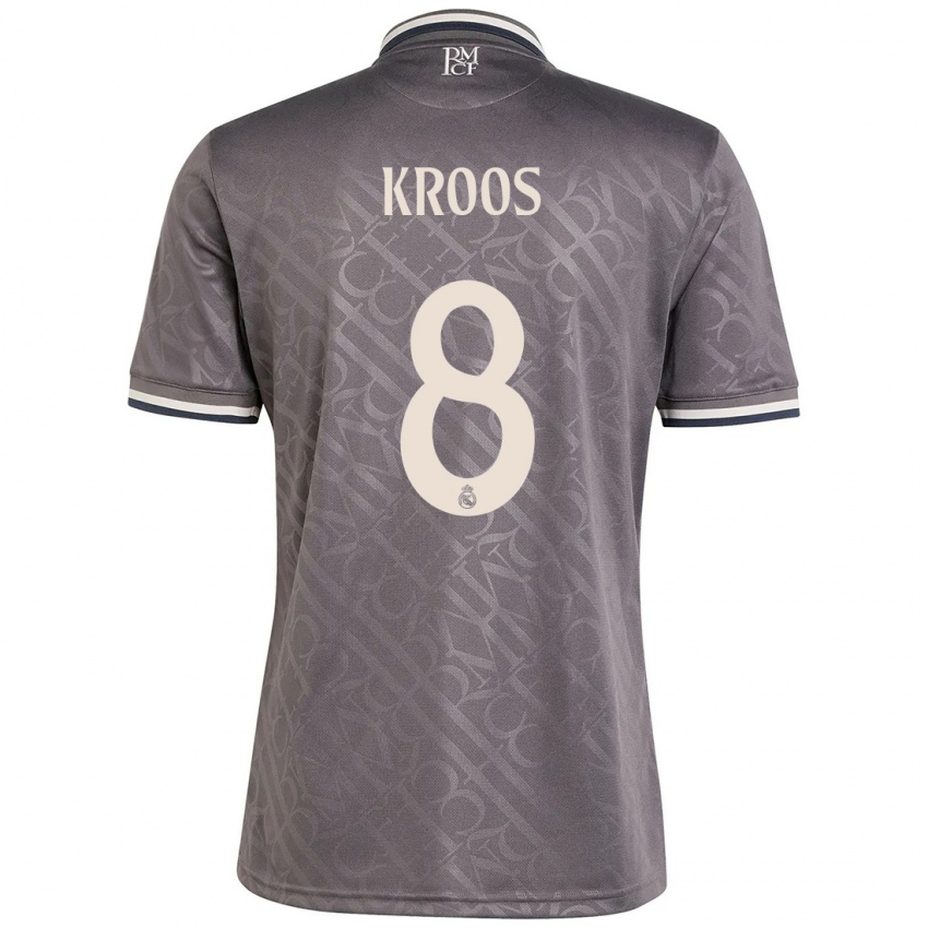 Kinder Toni Kroos #8 Anthrazit Ausweichtrikot Trikot 2024/25 T-Shirt