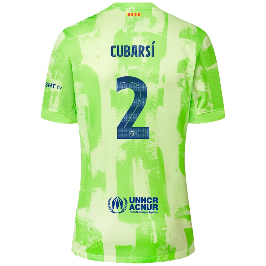 Kinder Pau Cubarsí #2 Limettengrün Ausweichtrikot Trikot 2024/25 T-Shirt