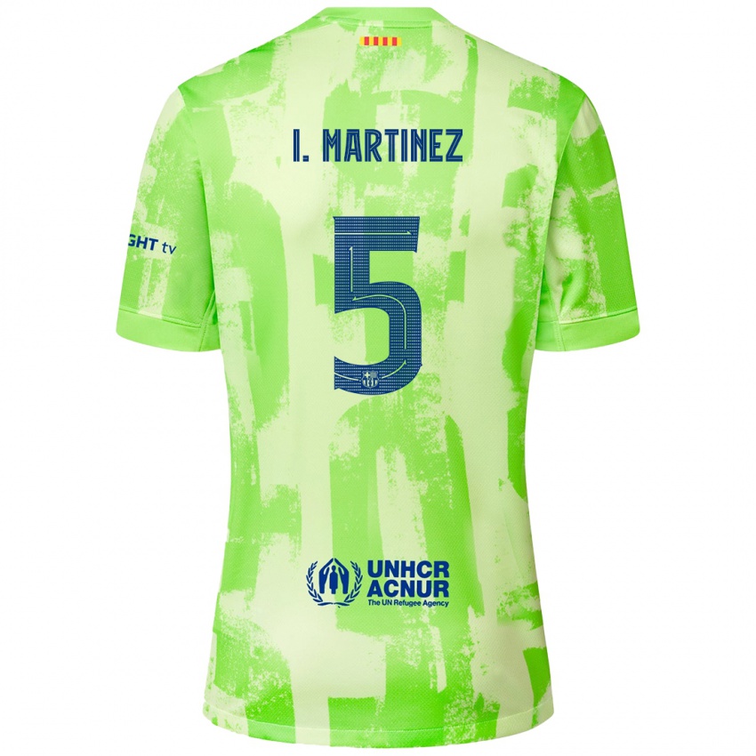 Kinder Iñigo Martínez #5 Limettengrün Ausweichtrikot Trikot 2024/25 T-Shirt