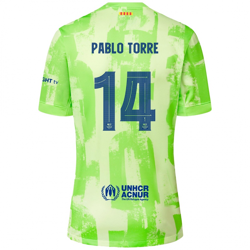 Kinder Pablo Torre #14 Limettengrün Ausweichtrikot Trikot 2024/25 T-Shirt