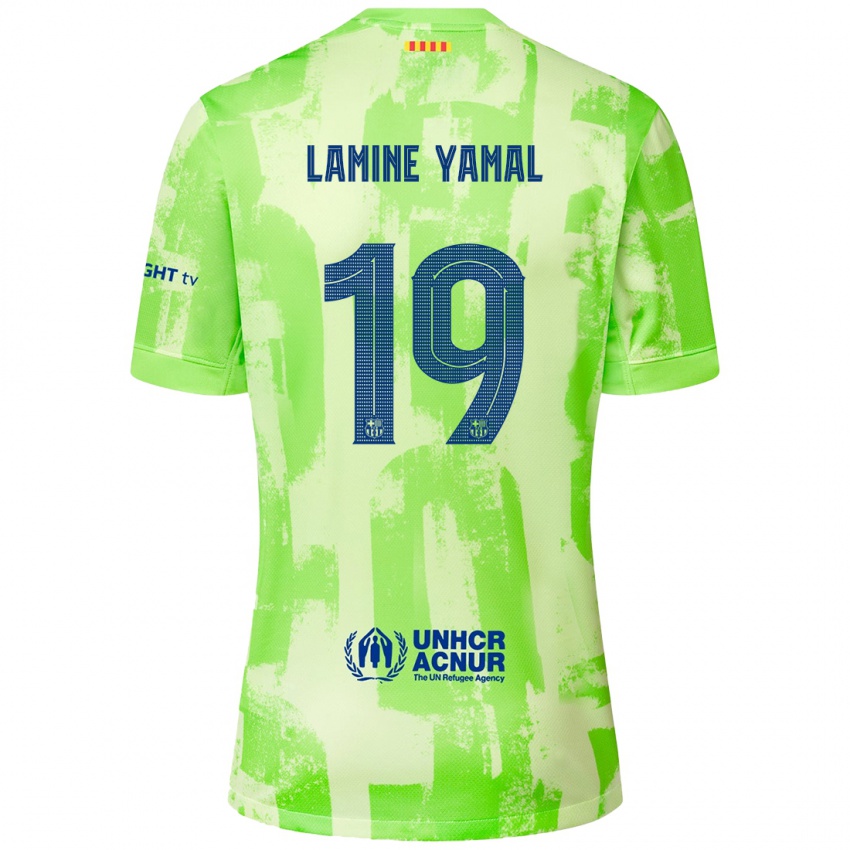 Kinder Lamine Yamal #19 Limettengrün Ausweichtrikot Trikot 2024/25 T-Shirt