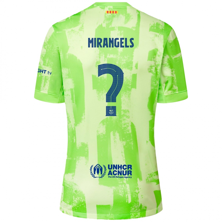 Kinder Xavi Miràngels #0 Limettengrün Ausweichtrikot Trikot 2024/25 T-Shirt