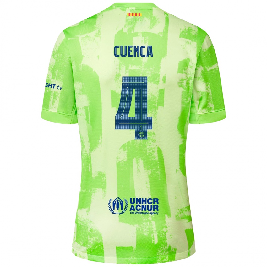 Kinder Andrés Cuenca #4 Limettengrün Ausweichtrikot Trikot 2024/25 T-Shirt