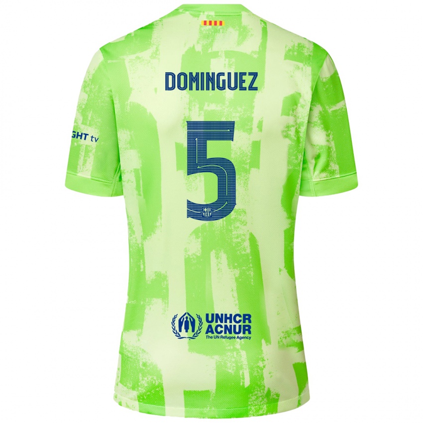 Kinder Sergi Dominguez #5 Limettengrün Ausweichtrikot Trikot 2024/25 T-Shirt