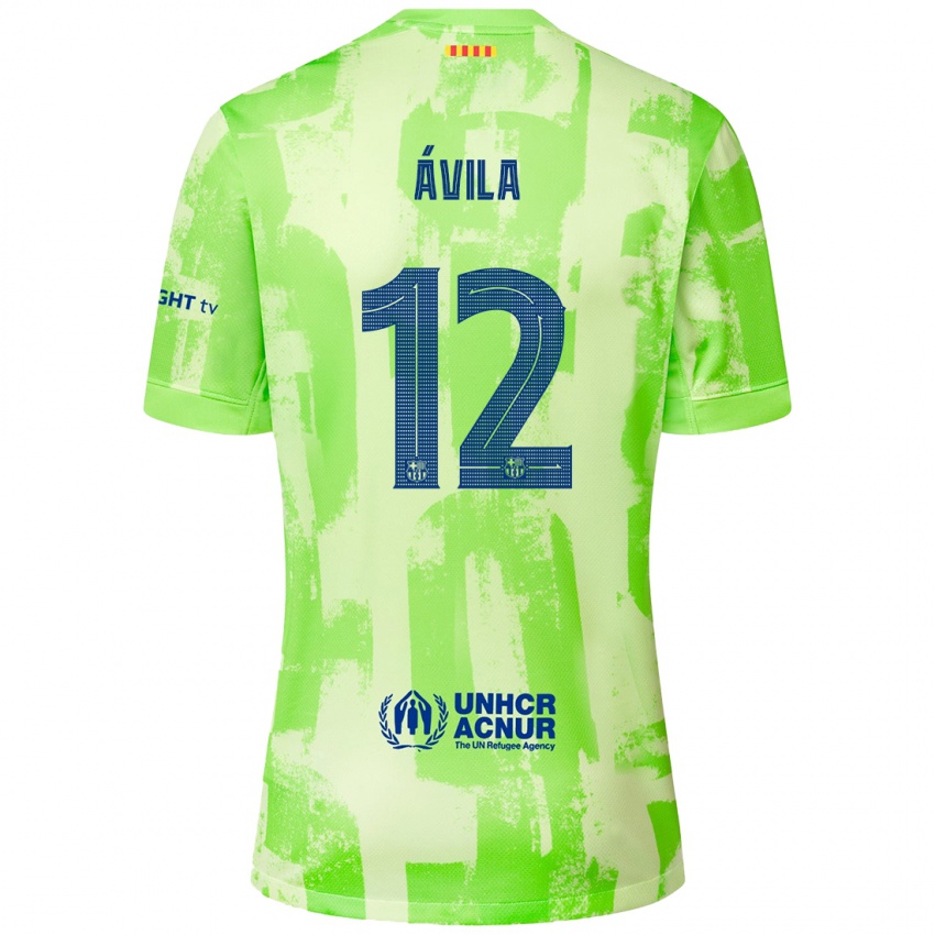 Kinder Dani Ávila #12 Limettengrün Ausweichtrikot Trikot 2024/25 T-Shirt