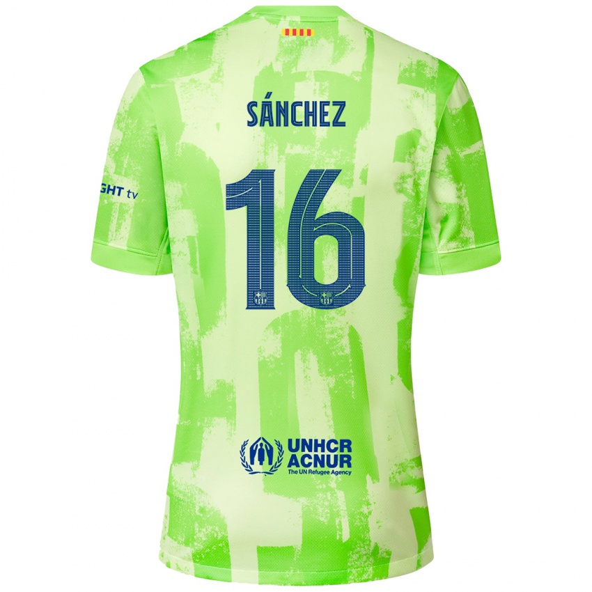 Kinder Edu Sánchez #16 Limettengrün Ausweichtrikot Trikot 2024/25 T-Shirt