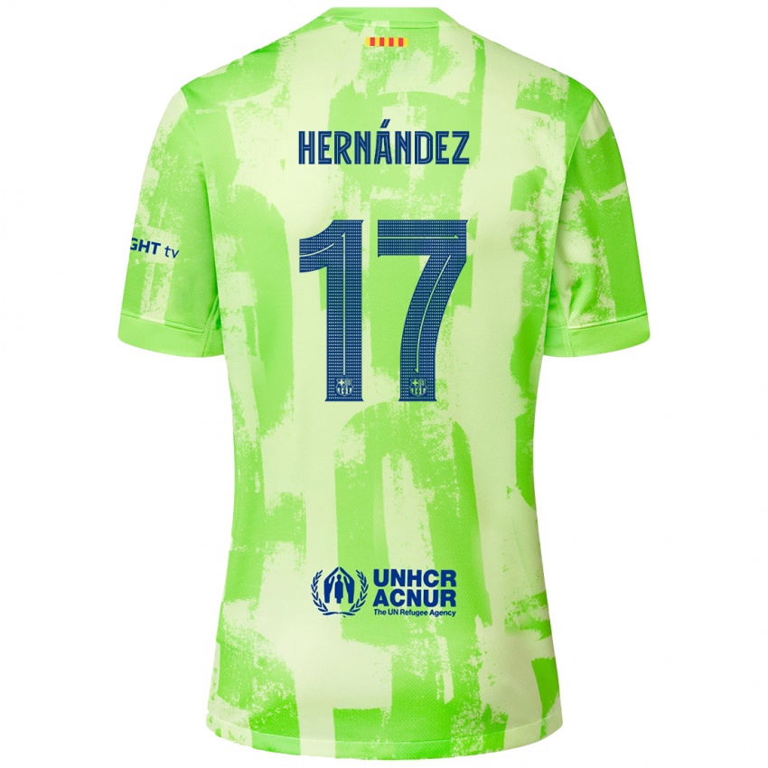 Kinder Juan Hernández #17 Limettengrün Ausweichtrikot Trikot 2024/25 T-Shirt