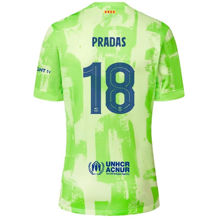 Kinder Arnau Pradas #18 Limettengrün Ausweichtrikot Trikot 2024/25 T-Shirt