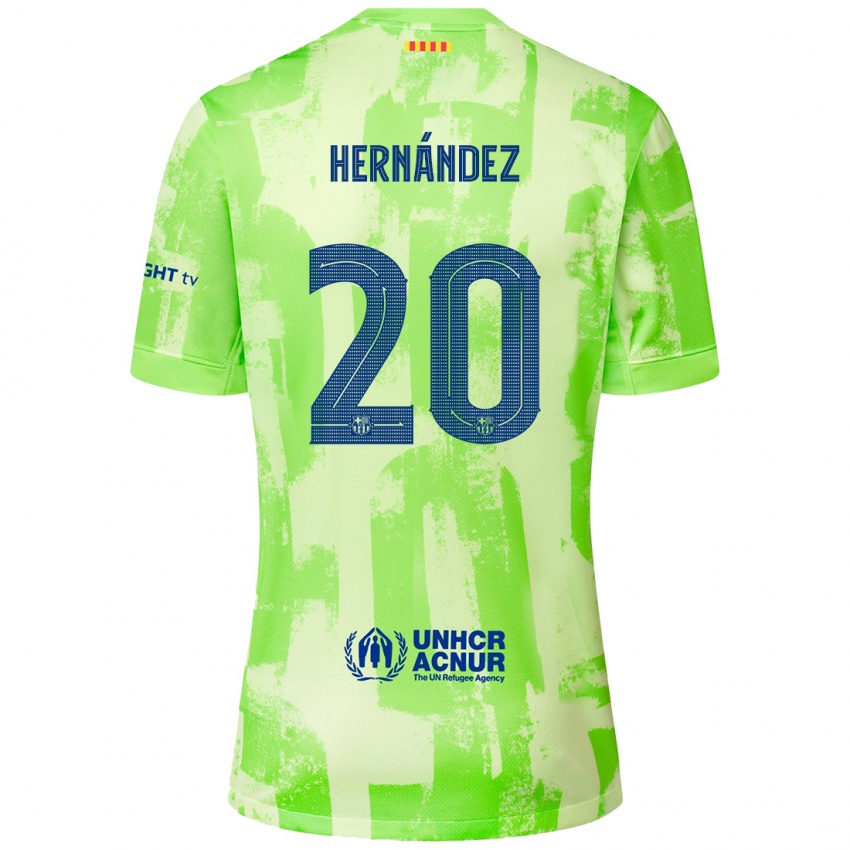 Kinder Unai Hernández #20 Limettengrün Ausweichtrikot Trikot 2024/25 T-Shirt