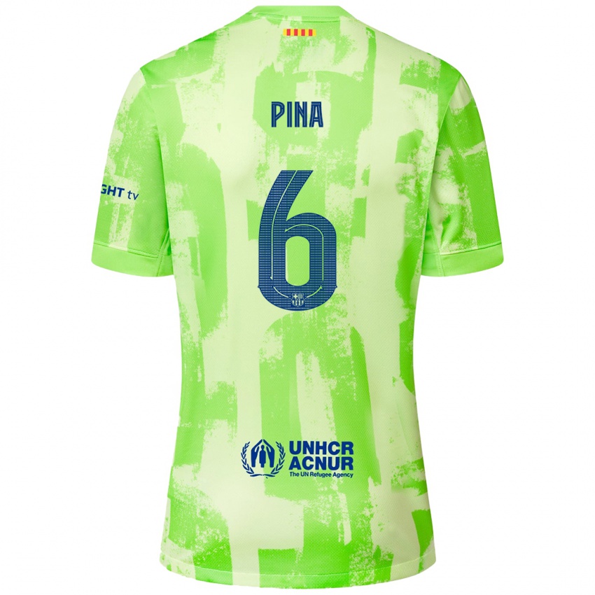 Kinder Claudia Pina #6 Limettengrün Ausweichtrikot Trikot 2024/25 T-Shirt