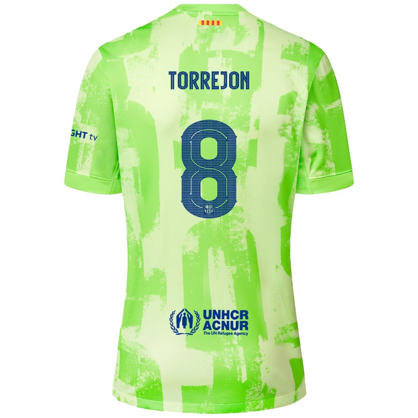 Kinder Marta Torrejón #8 Limettengrün Ausweichtrikot Trikot 2024/25 T-Shirt