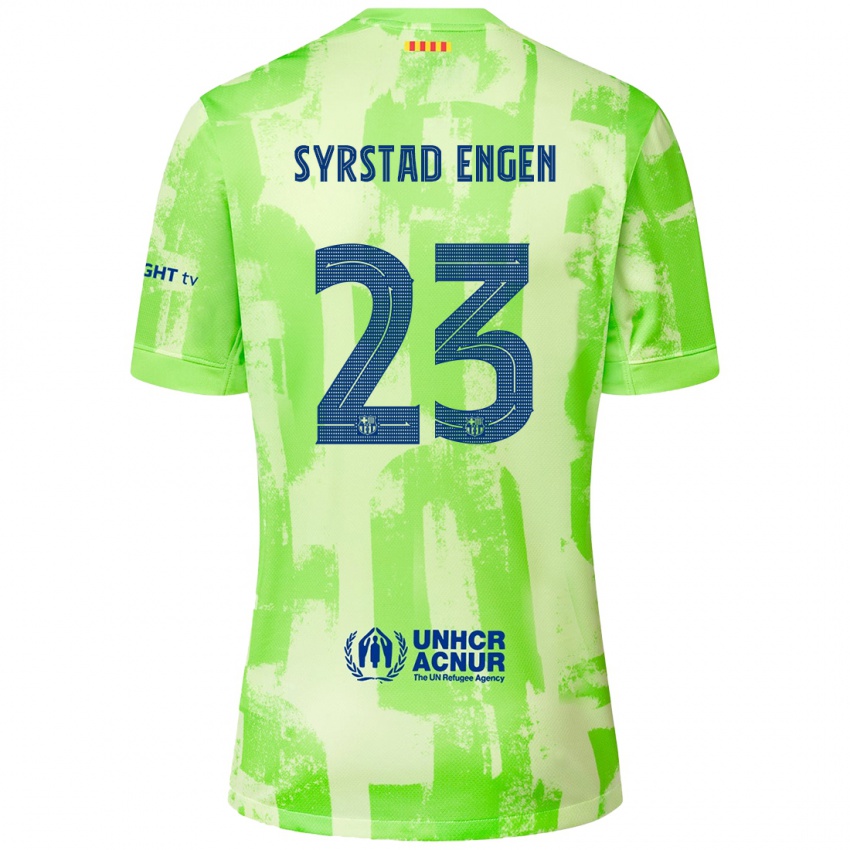 Kinder Ingrid Syrstad Engen #23 Limettengrün Ausweichtrikot Trikot 2024/25 T-Shirt