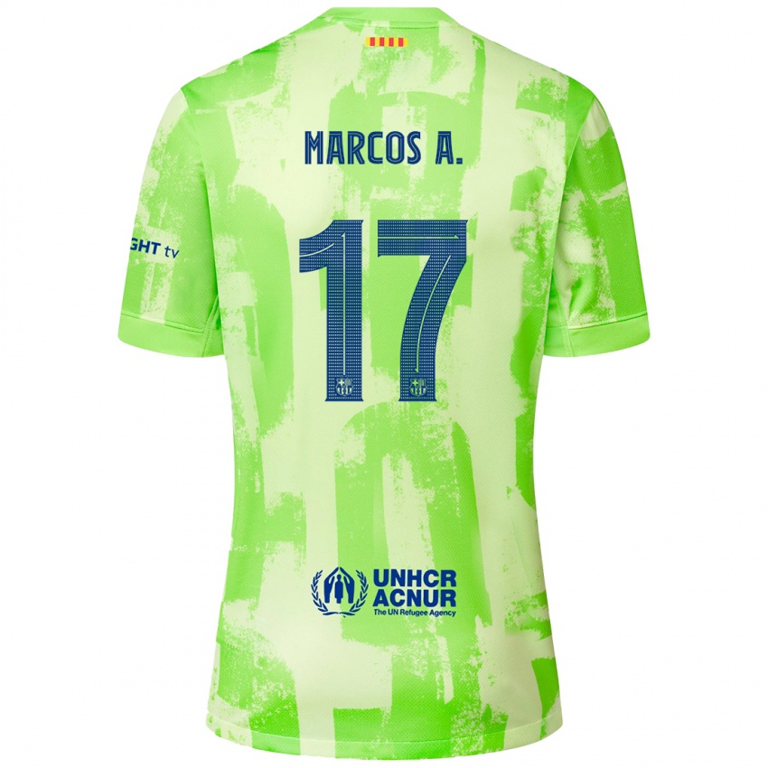 Kinder Marcos Alonso #17 Limettengrün Ausweichtrikot Trikot 2024/25 T-Shirt