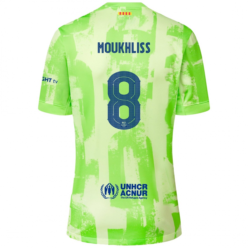 Kinder Moha Moukhliss #8 Limettengrün Ausweichtrikot Trikot 2024/25 T-Shirt