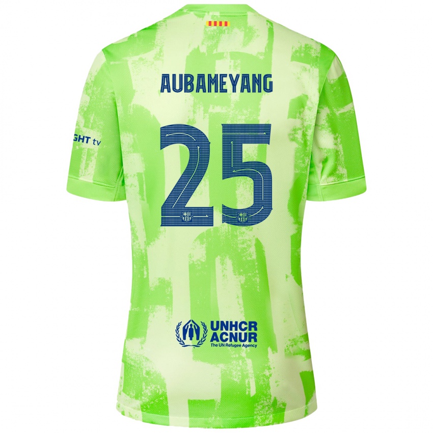 Kinder Pierre Emerick Aubameyang #25 Limettengrün Ausweichtrikot Trikot 2024/25 T-Shirt