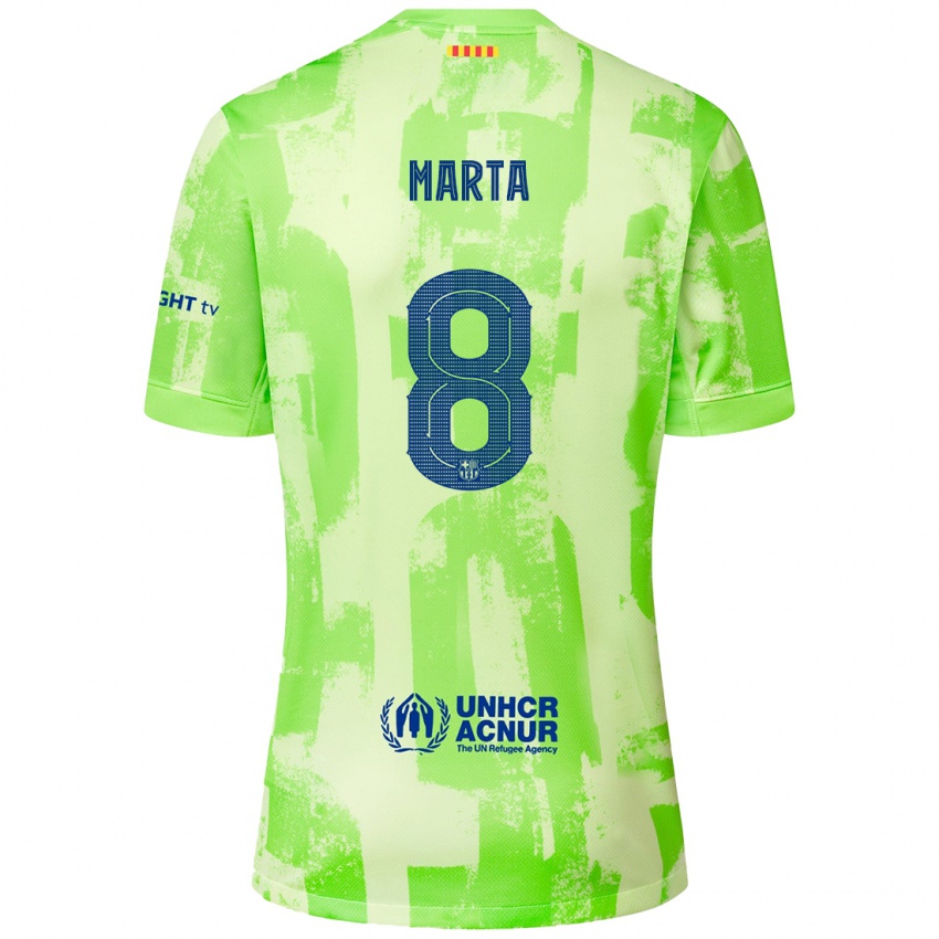 Kinder Marta Torrejon #8 Limettengrün Ausweichtrikot Trikot 2024/25 T-Shirt