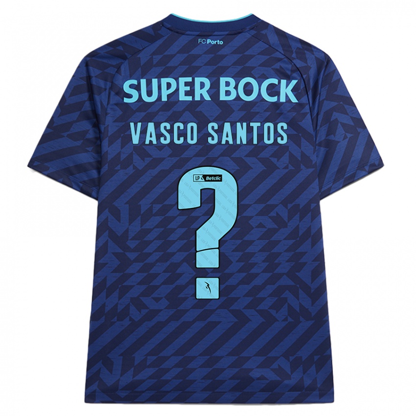 Kinder Vasco Santos #0 Marineblau Ausweichtrikot Trikot 2024/25 T-Shirt