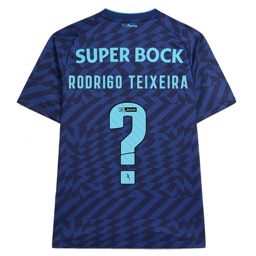 Kinder Rodrigo Teixeira #0 Marineblau Ausweichtrikot Trikot 2024/25 T-Shirt