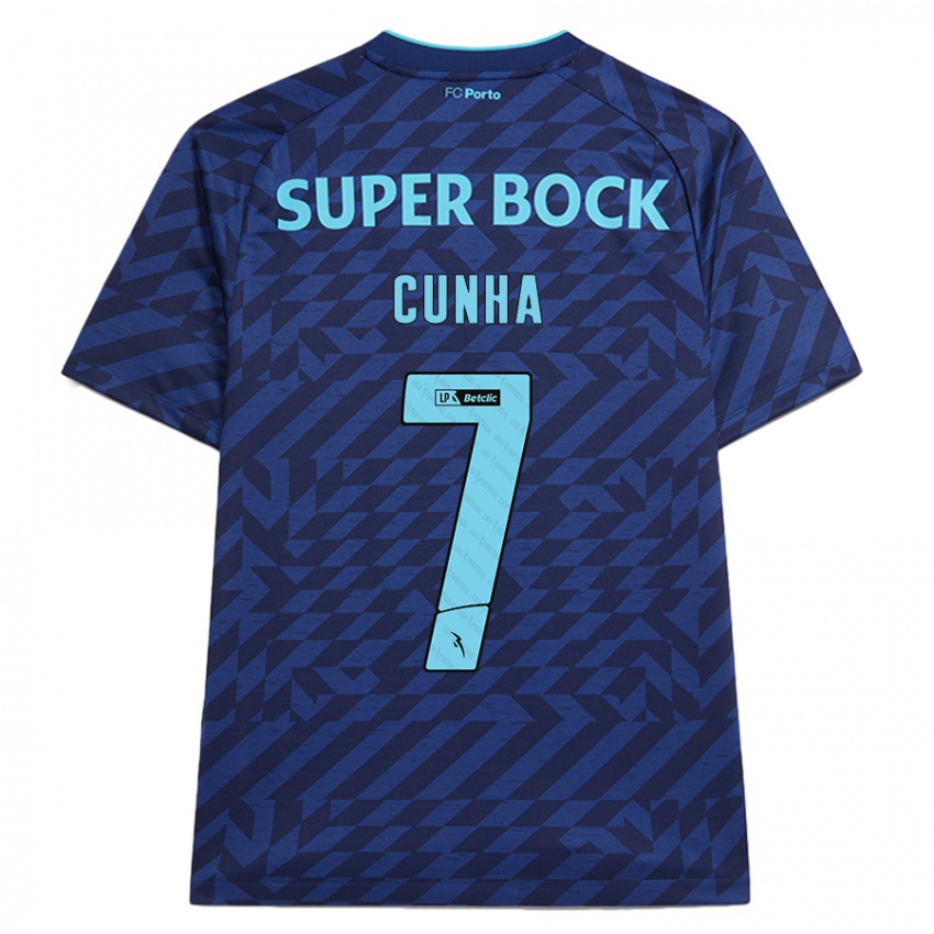 Kinder Duarte Cunha #7 Marineblau Ausweichtrikot Trikot 2024/25 T-Shirt