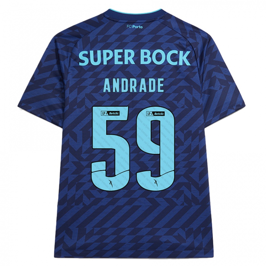 Kinder Tiago Andrade #59 Marineblau Ausweichtrikot Trikot 2024/25 T-Shirt