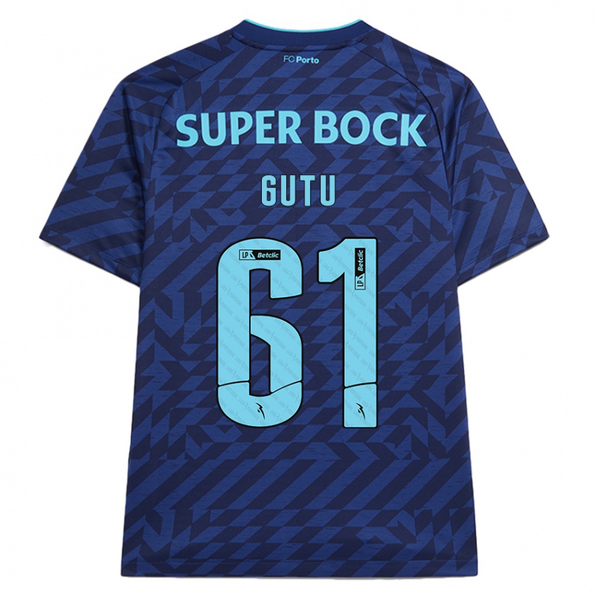 Kinder Denis Gutu #61 Marineblau Ausweichtrikot Trikot 2024/25 T-Shirt