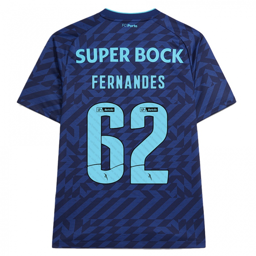 Kinder Rodrigo Fernandes #62 Marineblau Ausweichtrikot Trikot 2024/25 T-Shirt