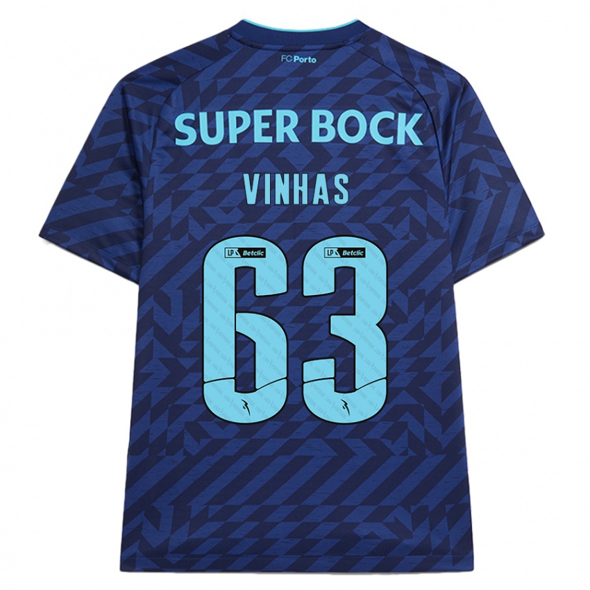 Kinder David Vinhas #63 Marineblau Ausweichtrikot Trikot 2024/25 T-Shirt