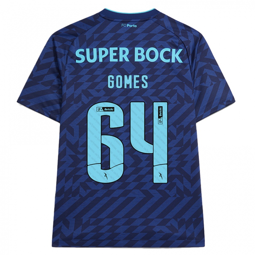 Kinder Luís Gomes #64 Marineblau Ausweichtrikot Trikot 2024/25 T-Shirt