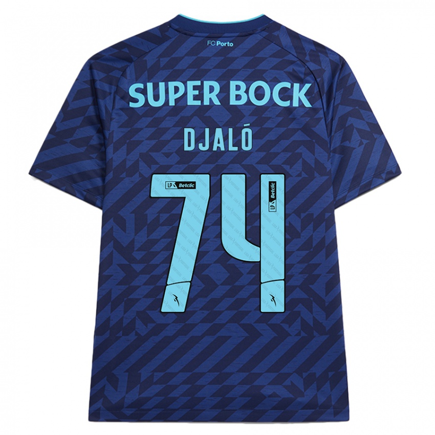 Kinder Ussumane Djaló #74 Marineblau Ausweichtrikot Trikot 2024/25 T-Shirt