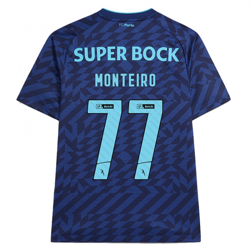 Kinder Rui Monteiro #77 Marineblau Ausweichtrikot Trikot 2024/25 T-Shirt