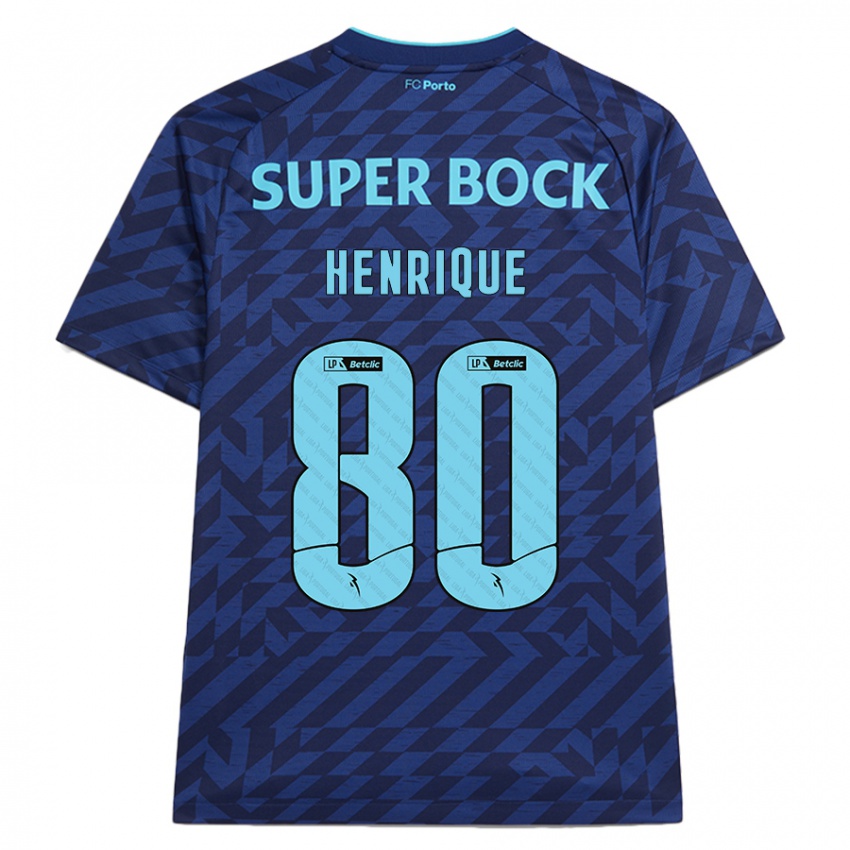 Kinder Kaio Henrique #80 Marineblau Ausweichtrikot Trikot 2024/25 T-Shirt