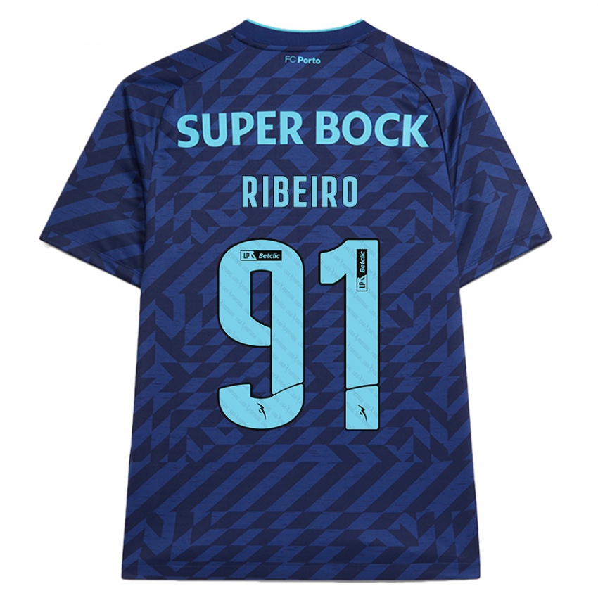 Kinder Gonçalo Ribeiro #91 Marineblau Ausweichtrikot Trikot 2024/25 T-Shirt