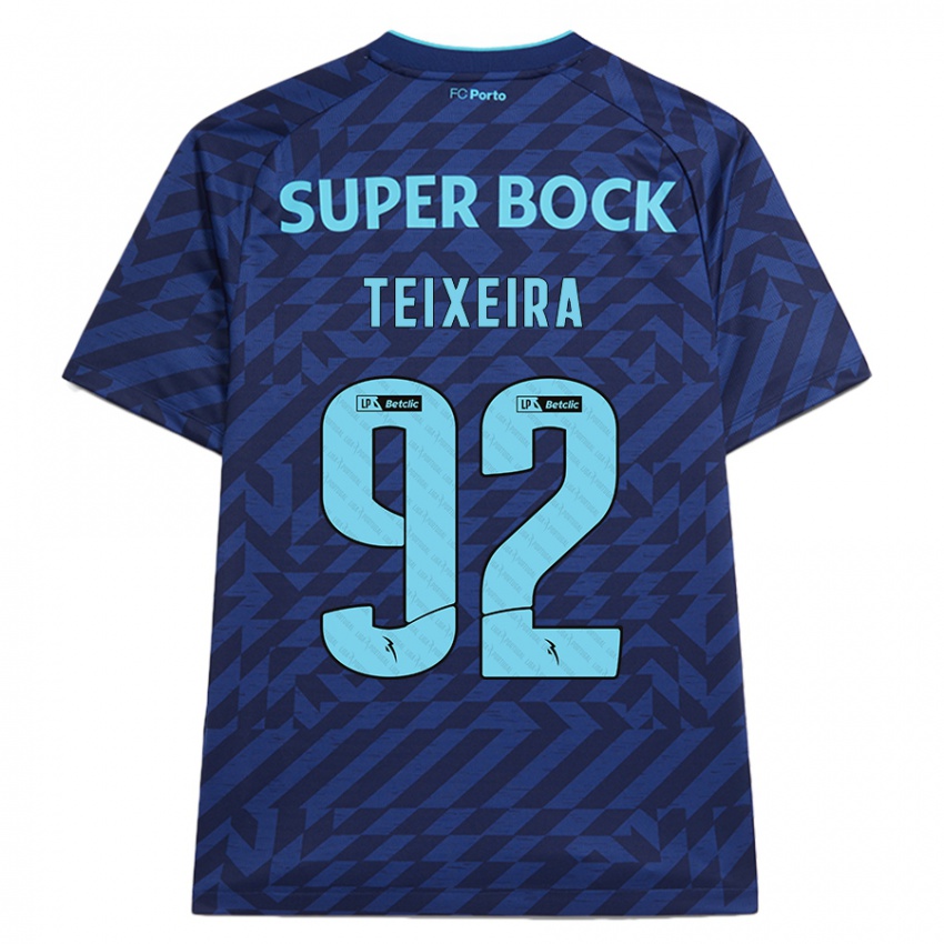 Kinder João Teixeira #92 Marineblau Ausweichtrikot Trikot 2024/25 T-Shirt