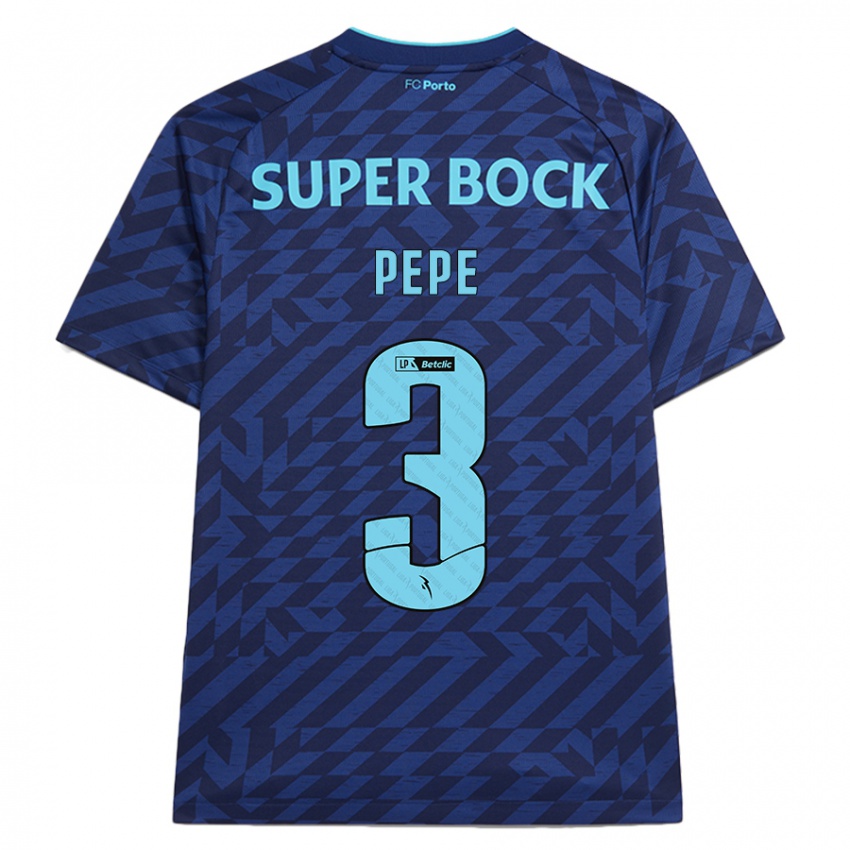 Kinder Pepe #3 Marineblau Ausweichtrikot Trikot 2024/25 T-Shirt