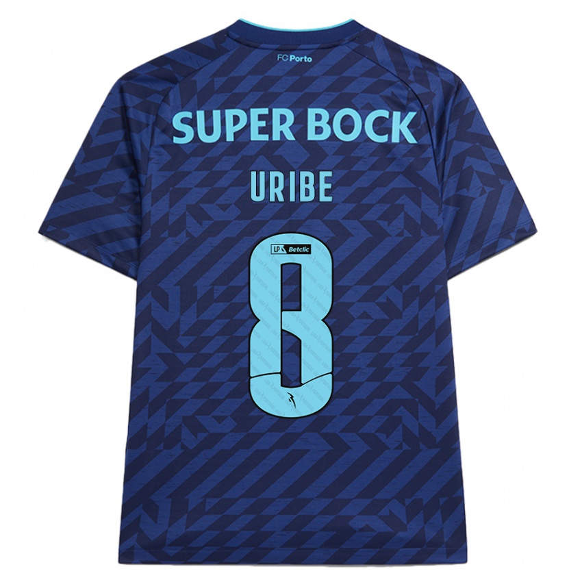 Kinder Mateus Uribe #8 Marineblau Ausweichtrikot Trikot 2024/25 T-Shirt