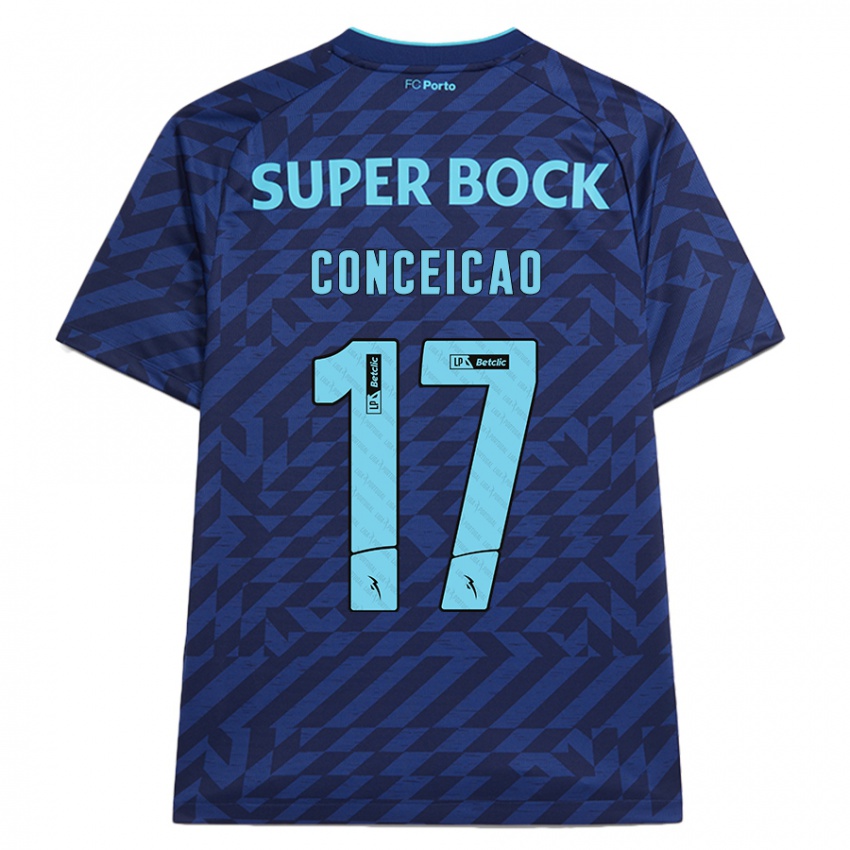 Kinder Rodrigo Conceicao #17 Marineblau Ausweichtrikot Trikot 2024/25 T-Shirt