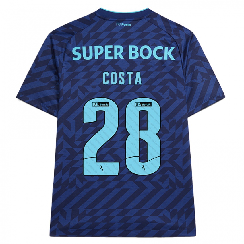 Kinder Bruno Costa #28 Marineblau Ausweichtrikot Trikot 2024/25 T-Shirt