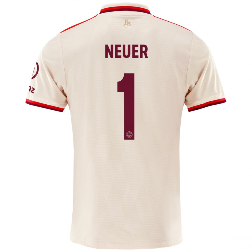 Kinder Manuel Neuer #1 Leinen Ausweichtrikot Trikot 2024/25 T-Shirt