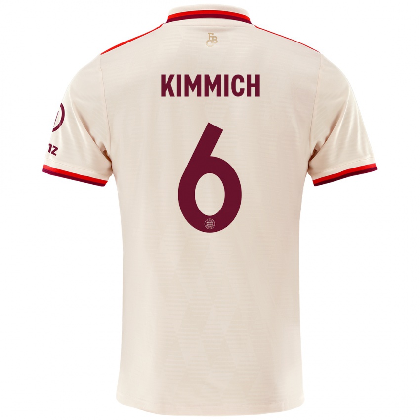 Kinder Joshua Kimmich #6 Leinen Ausweichtrikot Trikot 2024/25 T-Shirt