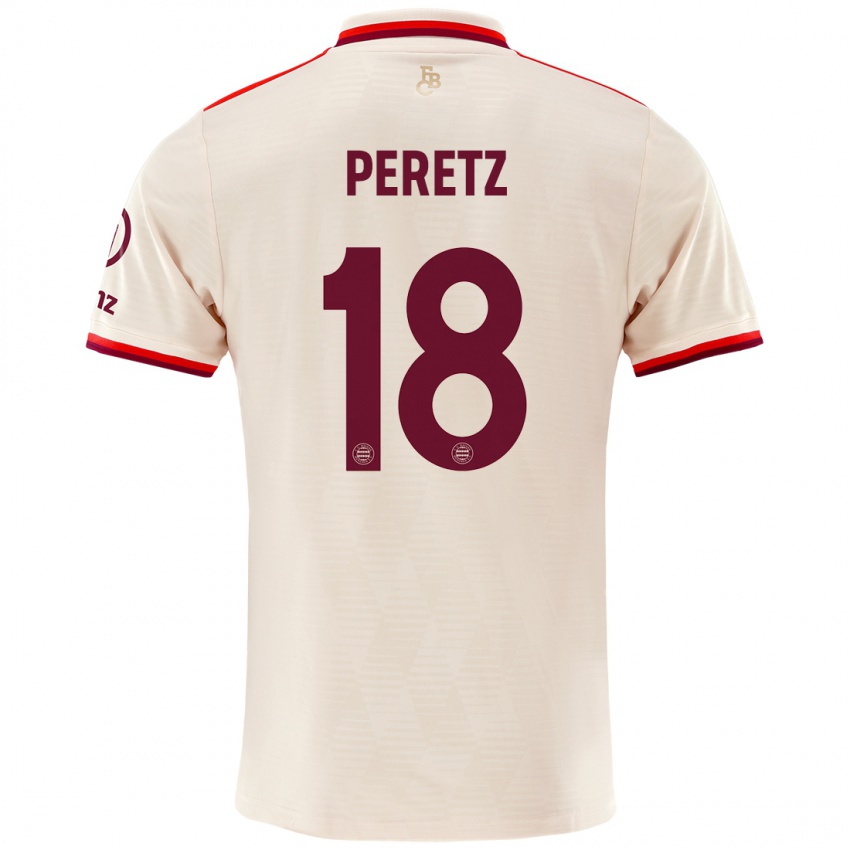 Kinder Daniel Peretz #18 Leinen Ausweichtrikot Trikot 2024/25 T-Shirt