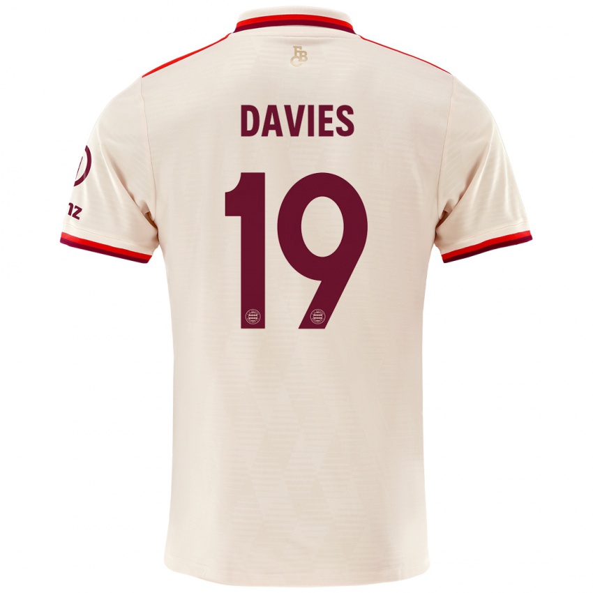 Kinder Alphonso Davies #19 Leinen Ausweichtrikot Trikot 2024/25 T-Shirt