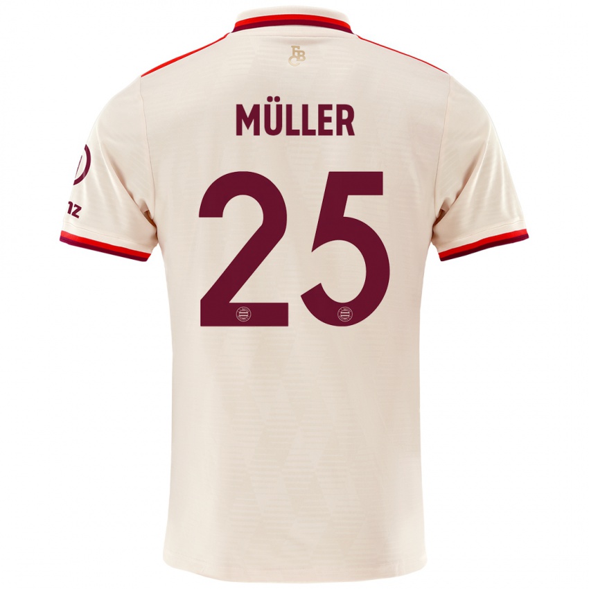 Kinder Thomas Muller #25 Leinen Ausweichtrikot Trikot 2024/25 T-Shirt