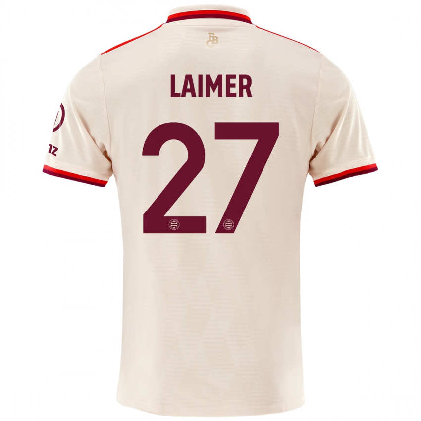 Kinder Konrad Laimer #27 Leinen Ausweichtrikot Trikot 2024/25 T-Shirt