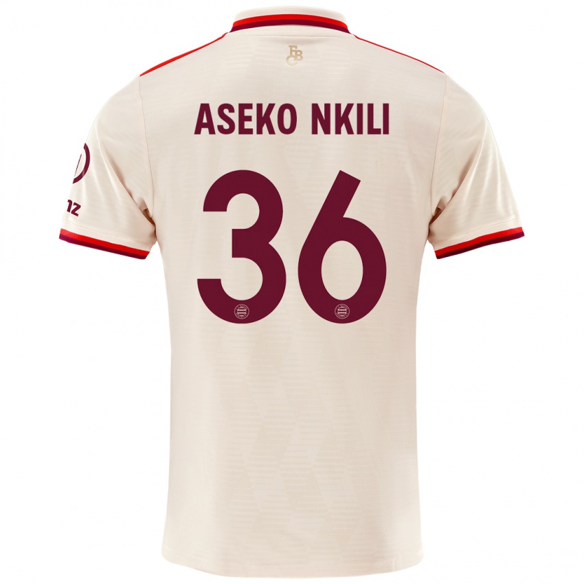 Kinder Noel Aseko Nkili #36 Leinen Ausweichtrikot Trikot 2024/25 T-Shirt