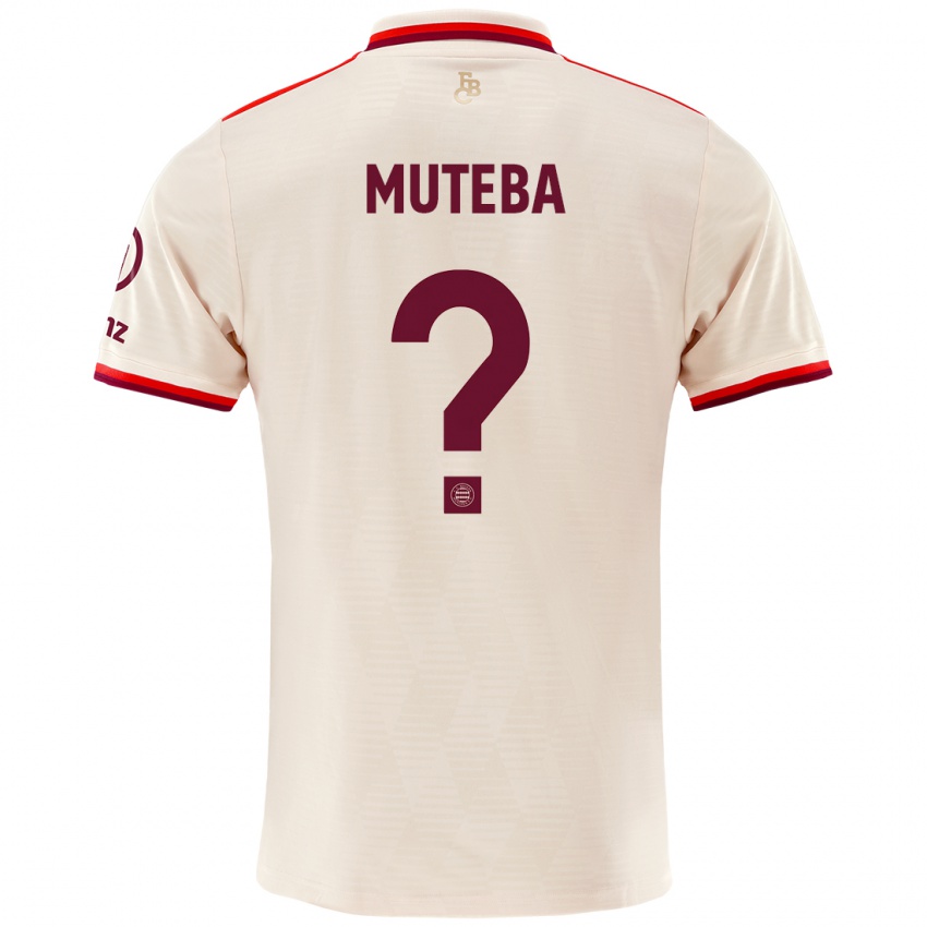 Kinder Elias Muteba #0 Leinen Ausweichtrikot Trikot 2024/25 T-Shirt