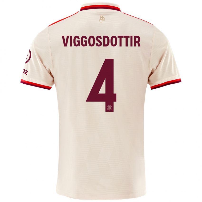 Kinder Glódís Perla Viggósdóttir #4 Leinen Ausweichtrikot Trikot 2024/25 T-Shirt