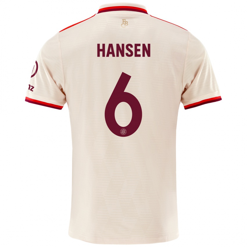 Kinder Tuva Hansen #6 Leinen Ausweichtrikot Trikot 2024/25 T-Shirt