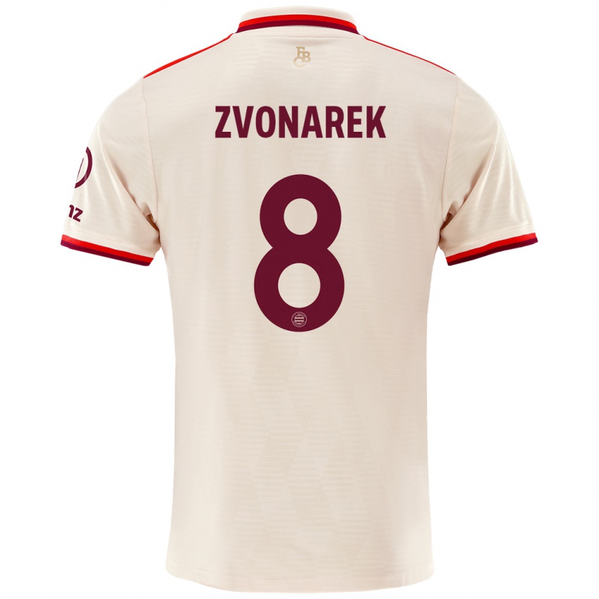 Kinder Lovro Zvonarek #8 Leinen Ausweichtrikot Trikot 2024/25 T-Shirt